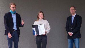 supervisor Prof. Ustaszewski, Madeline Richter and the dean Prof. Arndt