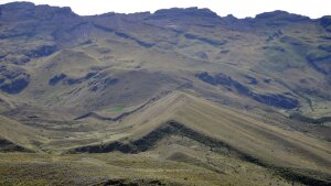 Eine versetzte Moräne in Cusco, Peru.