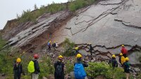 Bedding planes of Lower Carboniferous slates in a quarry near Kamsdorf.