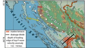 Gehobene marine Terrassen am Velebit, Kroatien.